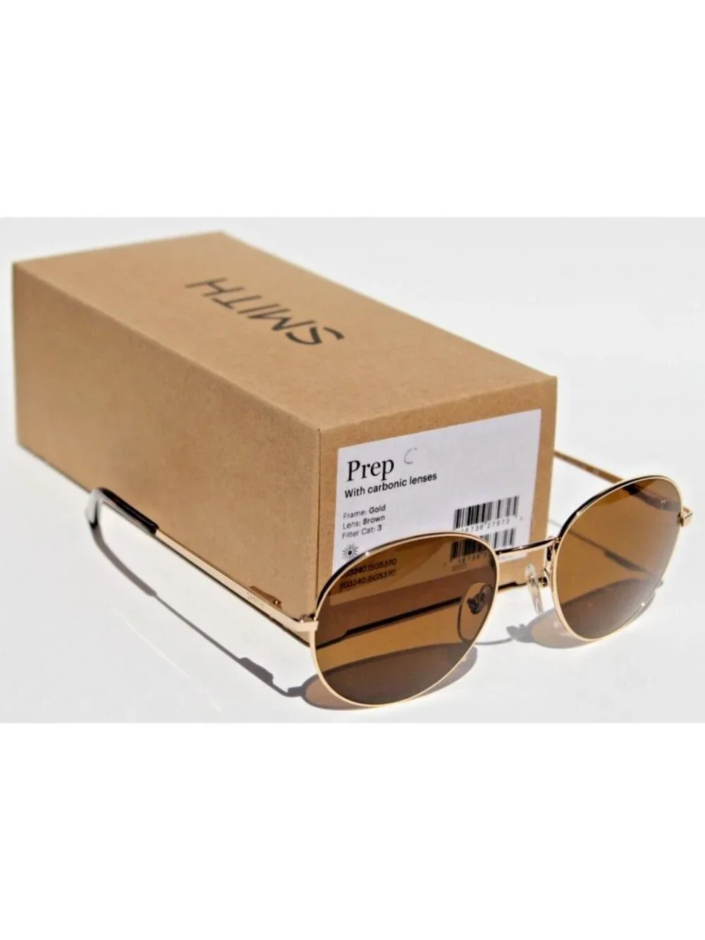 SMITH OPTICS Prep Sunglasses Gold/Brown Round NEW $139 - Picture 1 of 8